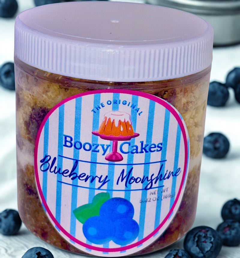 Sweet Blueberries & Smooth Moonshine Jar Cake